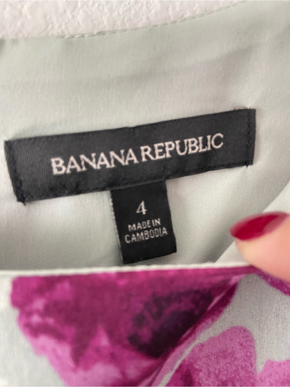 Banana Republic Floral Fit & Flare Sleeveless Dress Purple Gray Size 4 - Picture 4 of 7